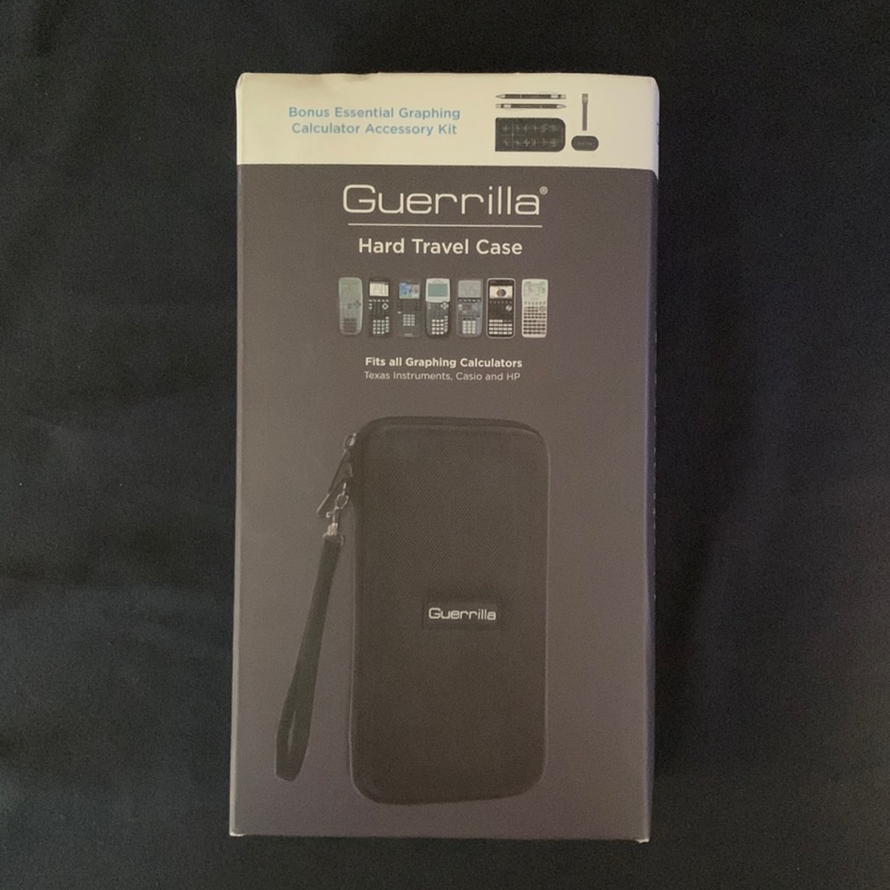 NIP Guerrilla hard travel case & graphing calculator accessory kit
